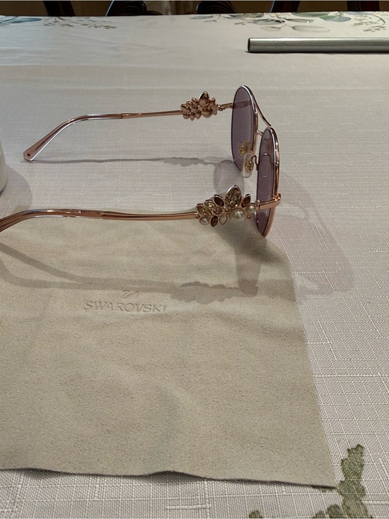 Swarovski SK278 33U Rose Gold Round Aviator Sunglasses — Excellent Condition main image 4